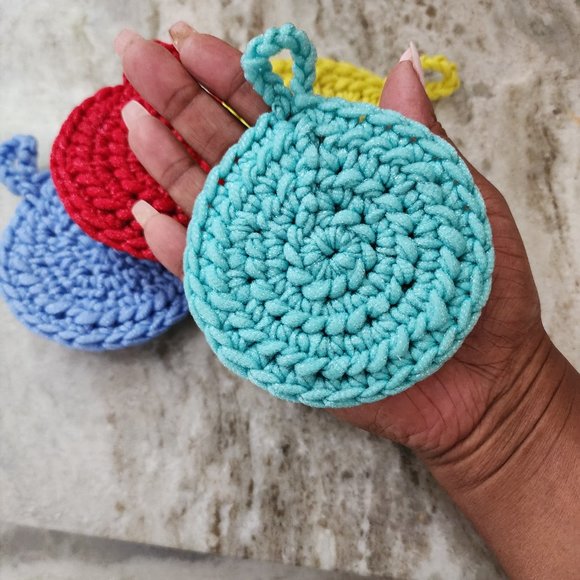 Kitchen Pot Scrubber, Scrubber, Crochet Scouring Pad,Heavy Duty Scubber - Picture 3 of 7